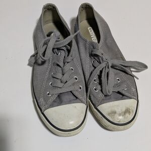 Converse Gray Canvas Sneakers with Rubber Toe Caps